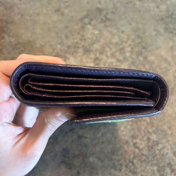 MCM Black Monogram Stripes Snap Short Wallet - Picture 3 of 14